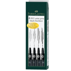 Seturi 4 linere Faber Castell Pitt Artist Pen