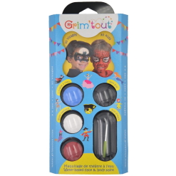 Set culori pictura pe fata Grimtout - Super Heroes