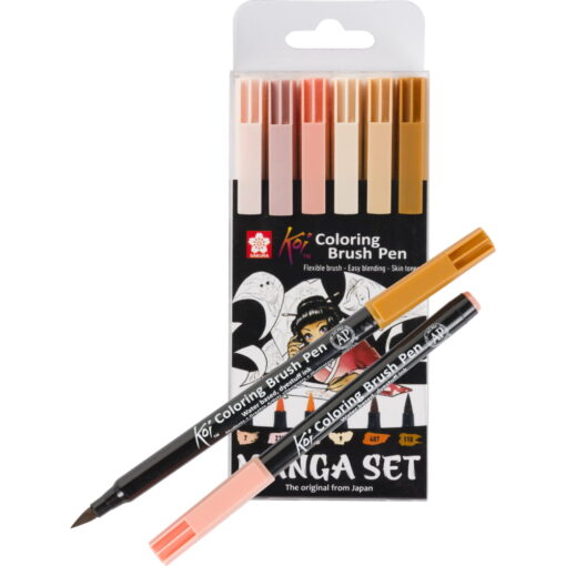 Set carioci tip pensula Sakura Manga Koi Color Brush 6