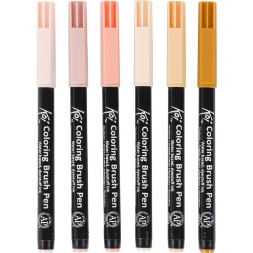 Set carioci tip pensula Sakura Manga Koi Color Brush 6