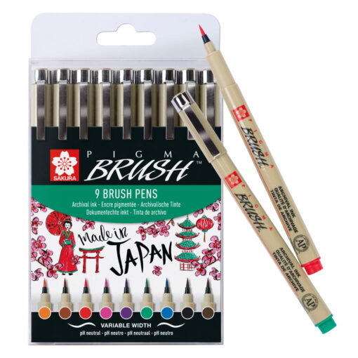 Set 9 markere Sakura Pigma Brush Pens