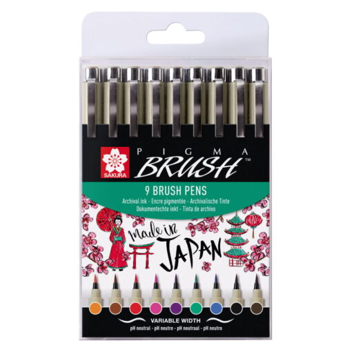 Set 9 Markere Sakura Pigma Brush Pens