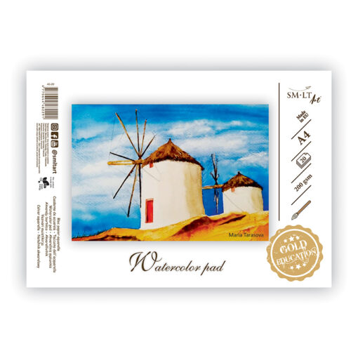 Bloc acuarela School Watercolor Gold Pad A4