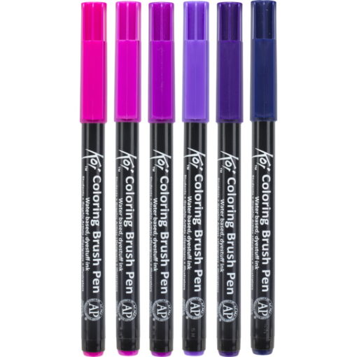 Set carioci tip pensula Sakura Koi Color Brush Galaxy 6