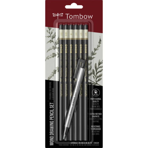 Set Creioane Tombow Mono + Radiera Varf Rotund