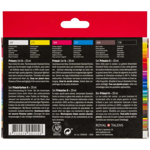 Set 6 culori acrilice Amsterdam 20 ml - Primary Set