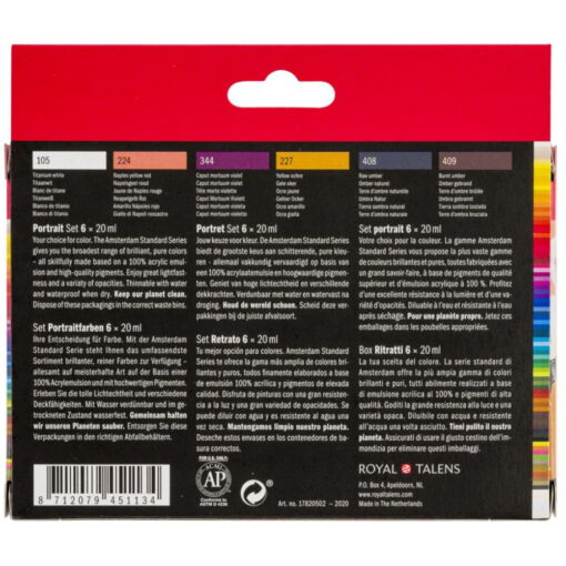 Set 6 culori acrilice Amsterdam 20 ml - Portrait Set