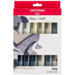 Set 12 culori acrilice Amsterdam 20 ml - Greys