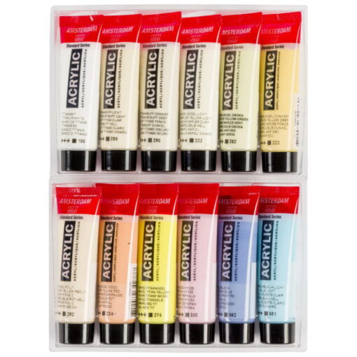 Set 12 culori acrilice Amsterdam 20 ml – Pastels