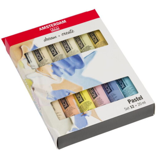 Set 12 culori acrilice Amsterdam 20 ml – Pastels