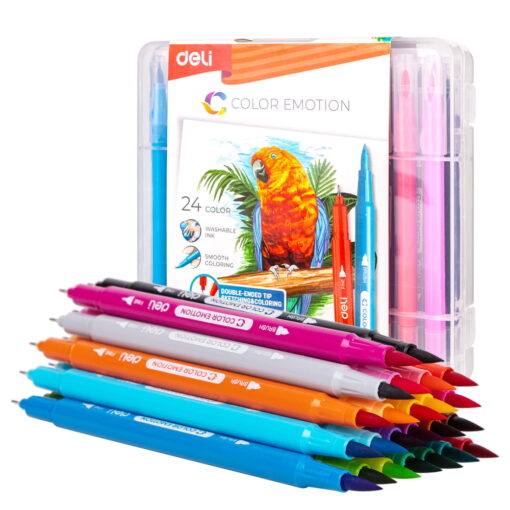 Set carioci cu varf pensula Deli Colour Emotion