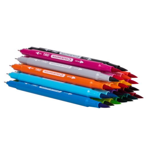 Set carioci cu varf pensula Deli Colour Emotion