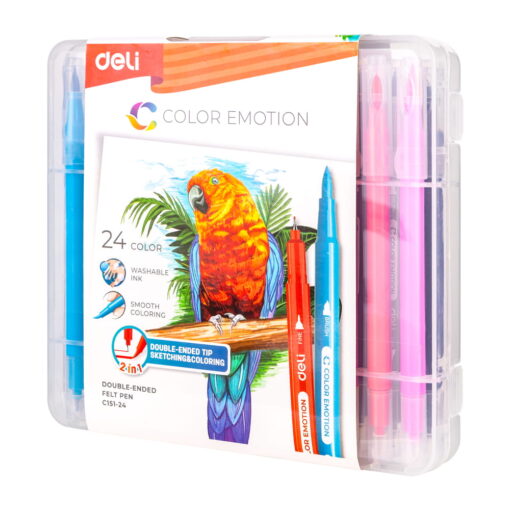 Set carioci cu varf pensula Deli Colour Emotion