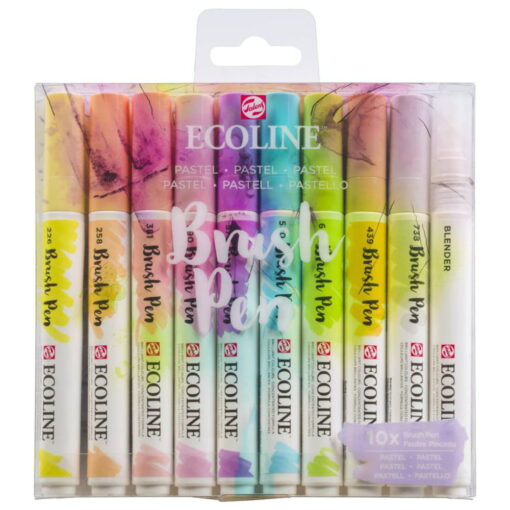 Set carioci Ecoline Brushpen Pastel 10