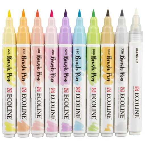 Set carioci Ecoline Brushpen Pastel 10