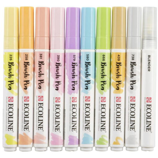 Set carioci Ecoline Brushpen Pastel 10