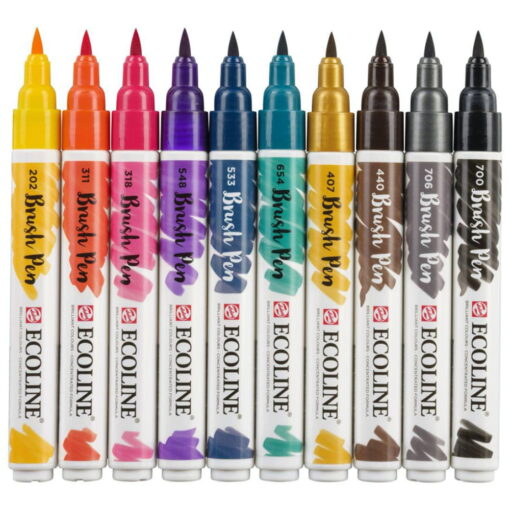 Set carioci Ecoline Brushpen Dark 10