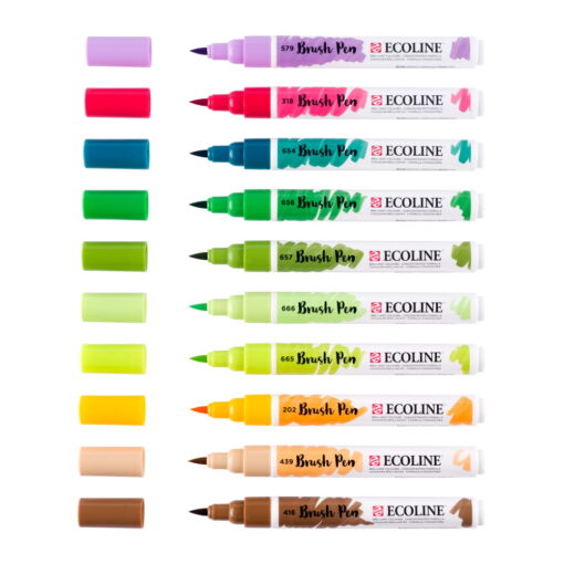 Set carioci Ecoline Brushpen Botanic 10