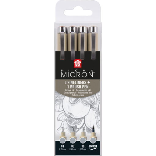 Set Linere Sakura Pigma Micron L Cool Grey 4