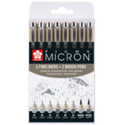 Set Sakura Pigma linere Micron 8 Light Cool Grey & Cool Grey