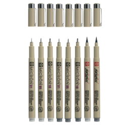Set Sakura Pigma linere Micron 8 Light Cool Grey & Cool Grey