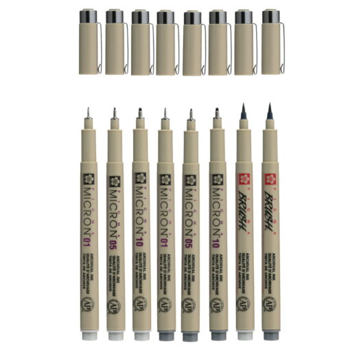 Set Sakura Pigma linere Micron 8 Light Cool Grey & Cool Grey