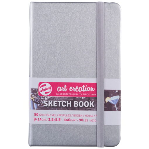 Caiet de schite Art Creation Sketchbook Shiny Silver 9 x 14 cm