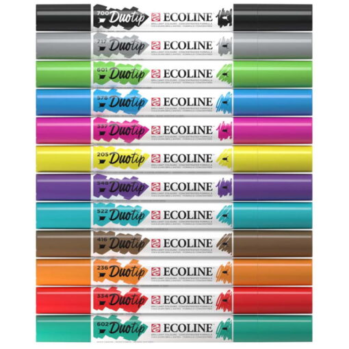 Set 12 carioci acuarela Ecoline Duotip Basic