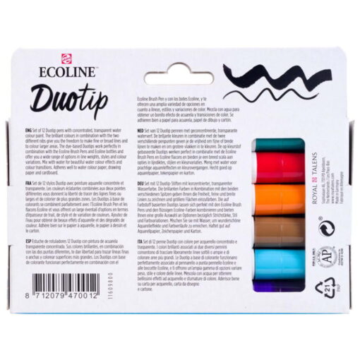 Set 12 carioci acuarela Ecoline Duotip Basic