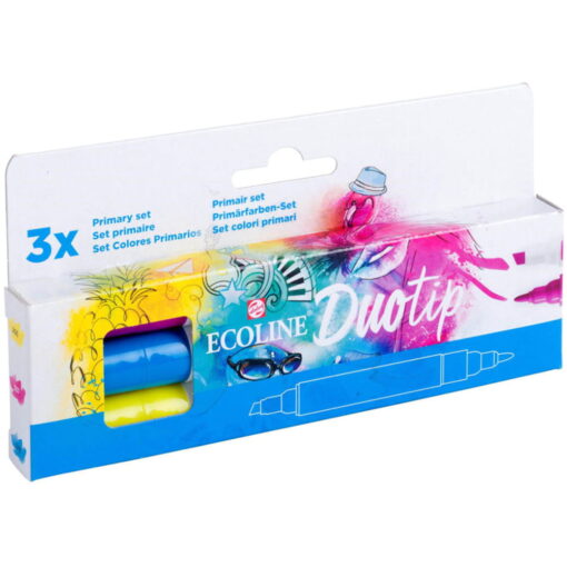Set 3 carioci acuarela Ecoline Duotip Primary