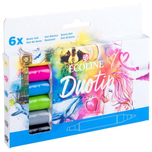 Set 6 carioci acuarela Ecoline Duotip Basic