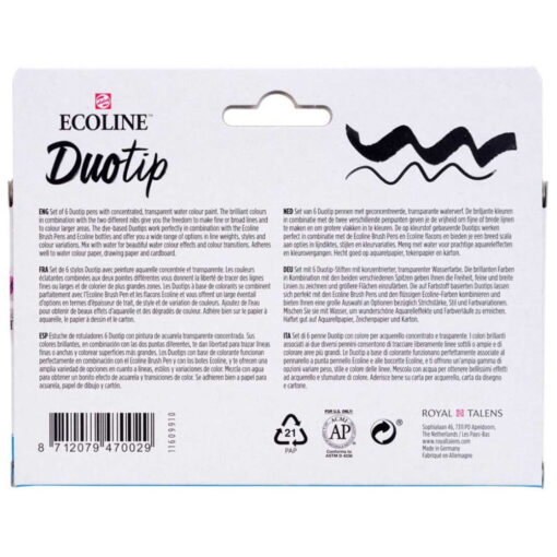 Set 6 carioci acuarela Ecoline Duotip Basic