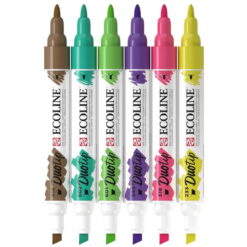 Set 6 carioci acuarela Ecoline Duotip Botanic