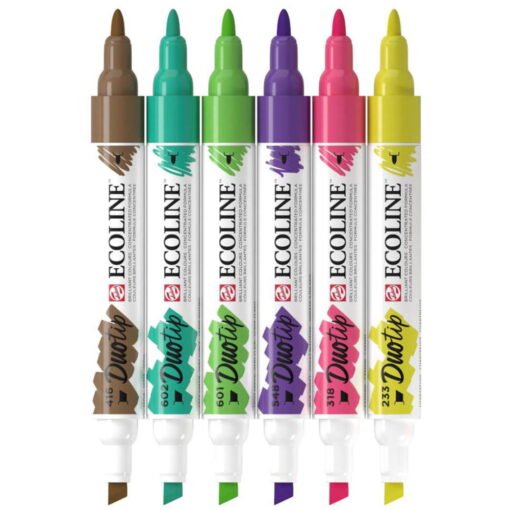 Set 6 carioci acuarela Ecoline Duotip Botanic