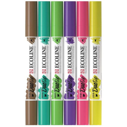 Set 6 carioci acuarela Ecoline Duotip Botanic