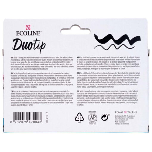 Set 6 carioci acuarela Ecoline Duotip Botanic