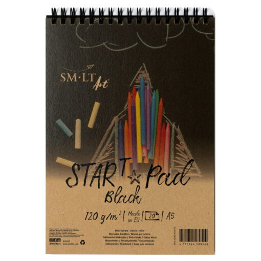 START PAD SPIRAL BLACK 120gr 20sh A5