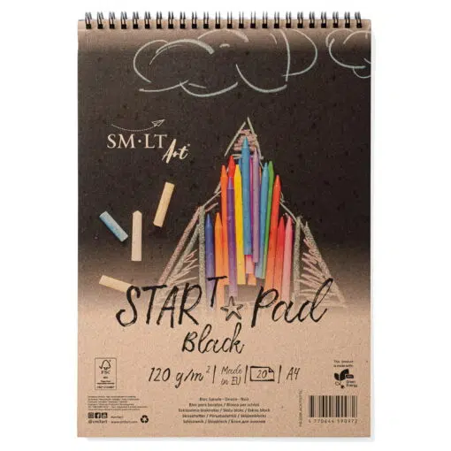 START PAD SPIRAL BLACK 120gr 20sh A4