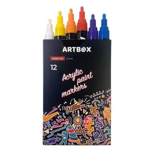 Set Markere Cu Vopsea Artbox Acrylic Marker 2-3 Mm Essential 12