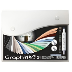 Set carioci Graphit brush marker 24 - Architecture