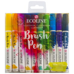 Set carioci tip pensula Ecoline Brush Illustrator 10 culori