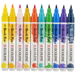 Set carioci tip pensula Ecoline Brush Pen Illustrator 10 culori - 11509807