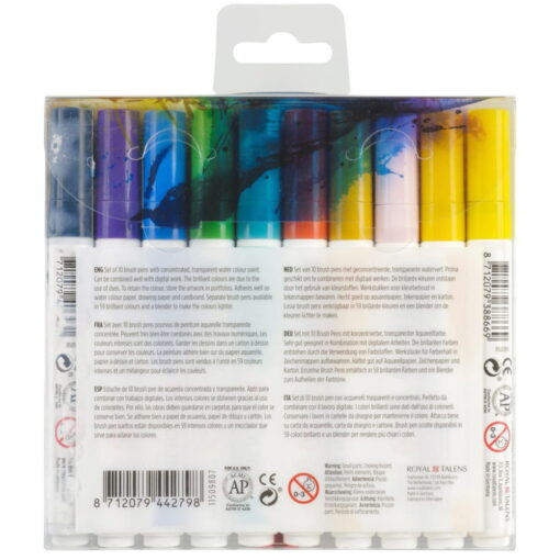 Set carioci tip pensula Ecoline Brush Illustrator 10 culori