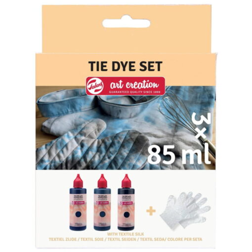 Set Vopsea Textile Art Creation Tie-Dye Set Black | 3 X 85 Ml + Manusi