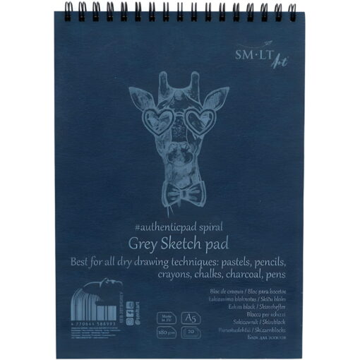 Caiet Schite #Authenticpad Spiral Grey A5 20X180 Gr