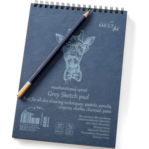 Caiet schite #authenticpad spiral Grey A5 20x180 gr