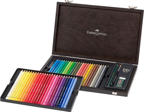 Set 48 creioane colorate Faber Castell A. Durrer in caseta de lemn