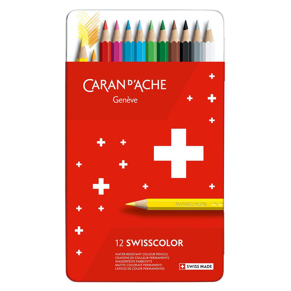 Set creioane colorate Caran dAche Swisscolor Metal 12