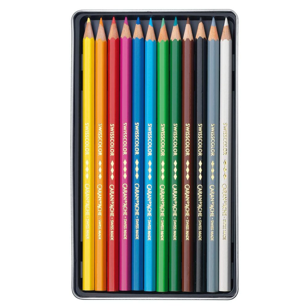 Set creioane colorate Caran dAche Swisscolor Metal 12 - imagine 3