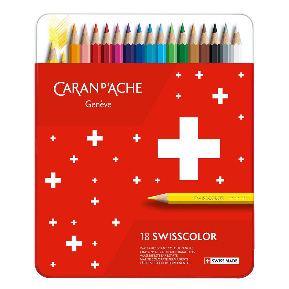 Set creioane colorate Caran dAche Swisscolor Metal 18